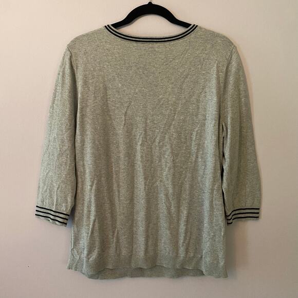 Talbots Plus Gray Knit Frenchie 3/4 Sleeve Sweater Crewneck Pullover Women's 1X - Picture 7 of 10